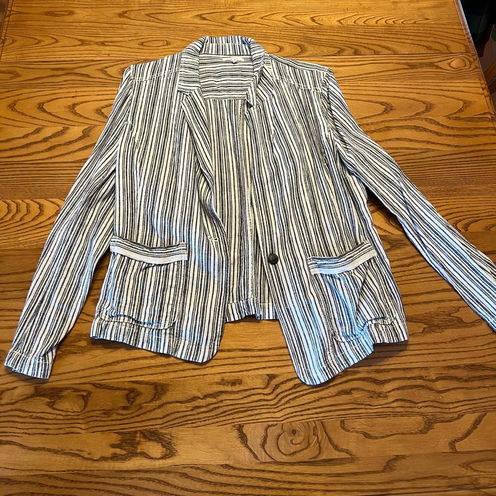 Maurices grey and white striped jacket